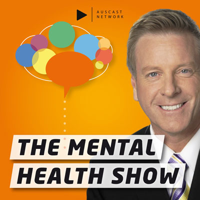 The mental health show text with the face of a smiling mark aiston
