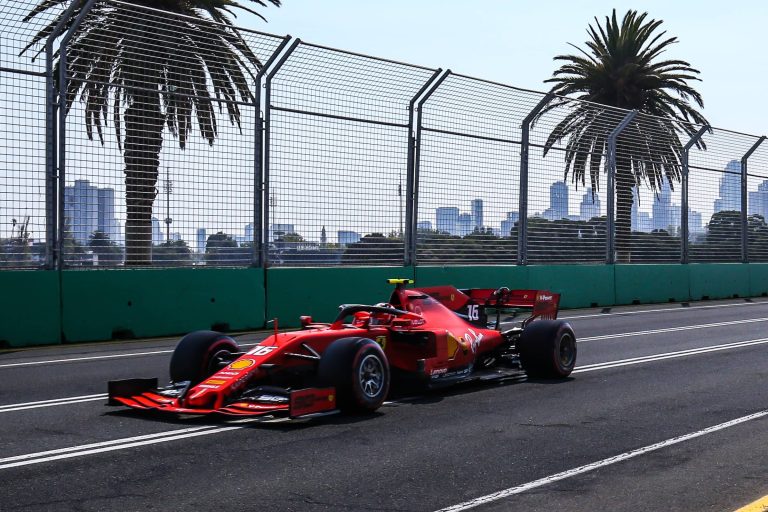 Ferrarii F1 Car driving on the Melbourne Course