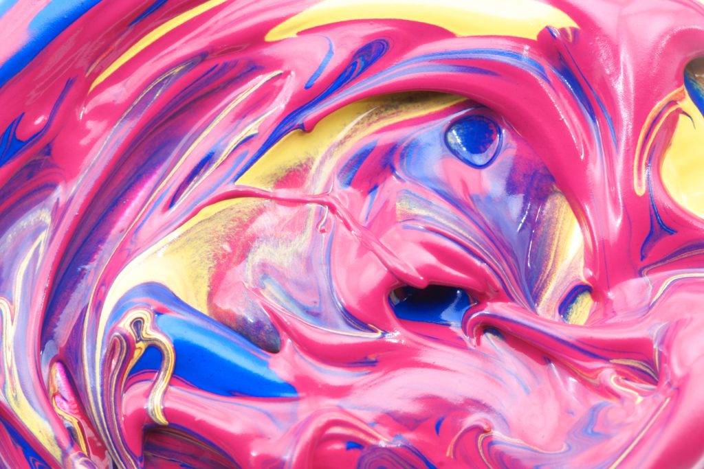 Colourful painting using fingers