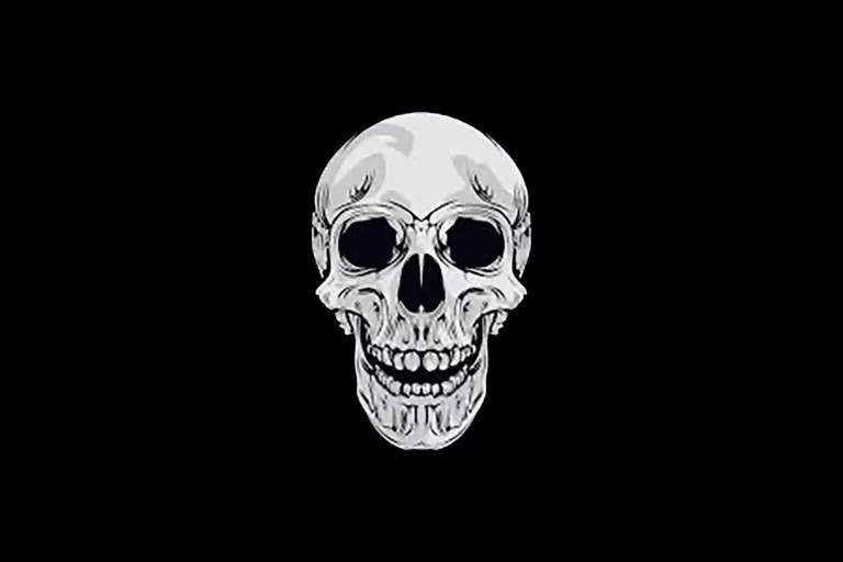 Black background with a skull