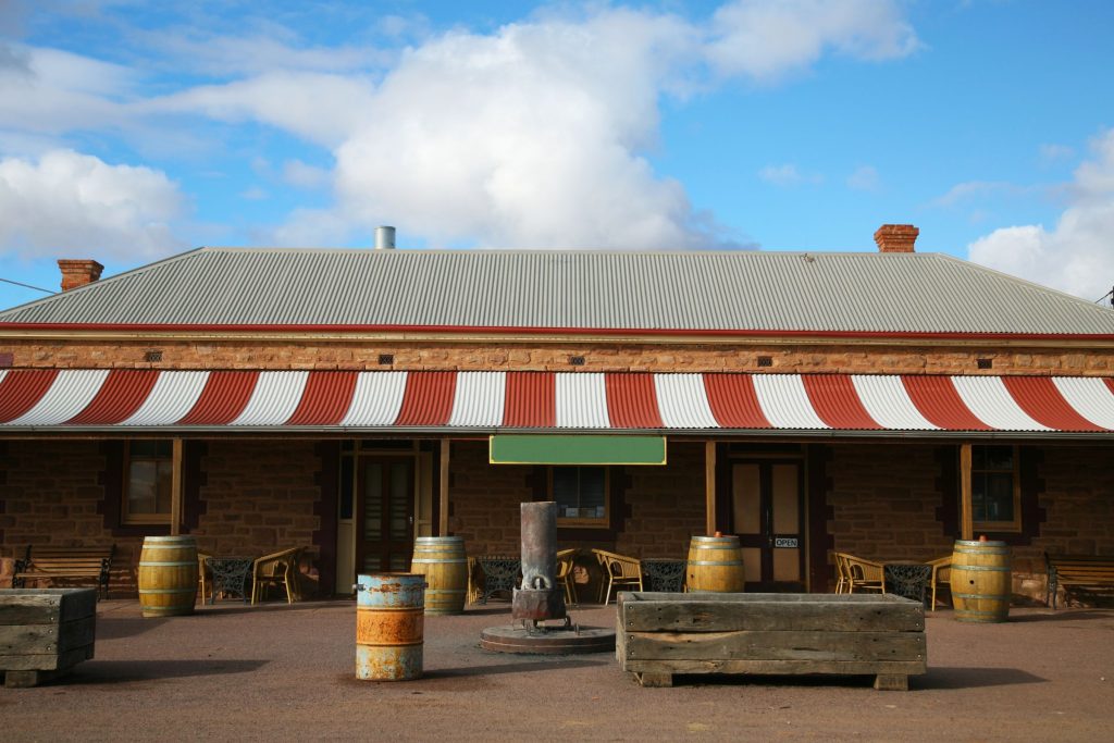 An image of the front of an outback pub