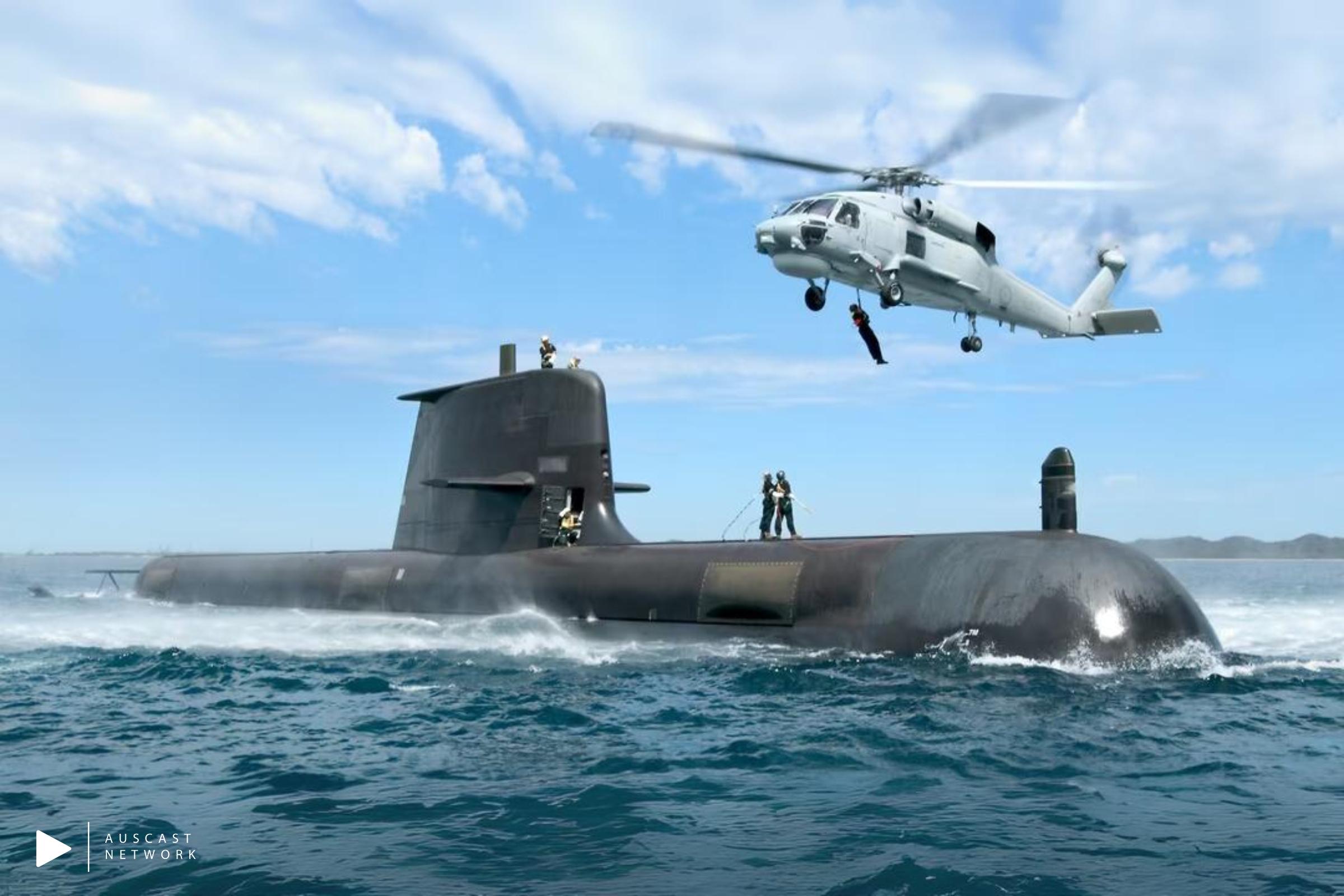 ADF Submarine and Navy Helicopter