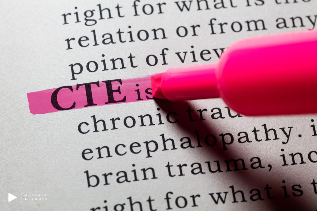 a highlighter selecting the word CTE in amedical journal