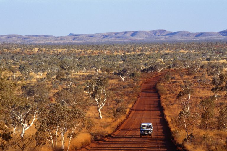 a 4x4 driving in the Australian Outback