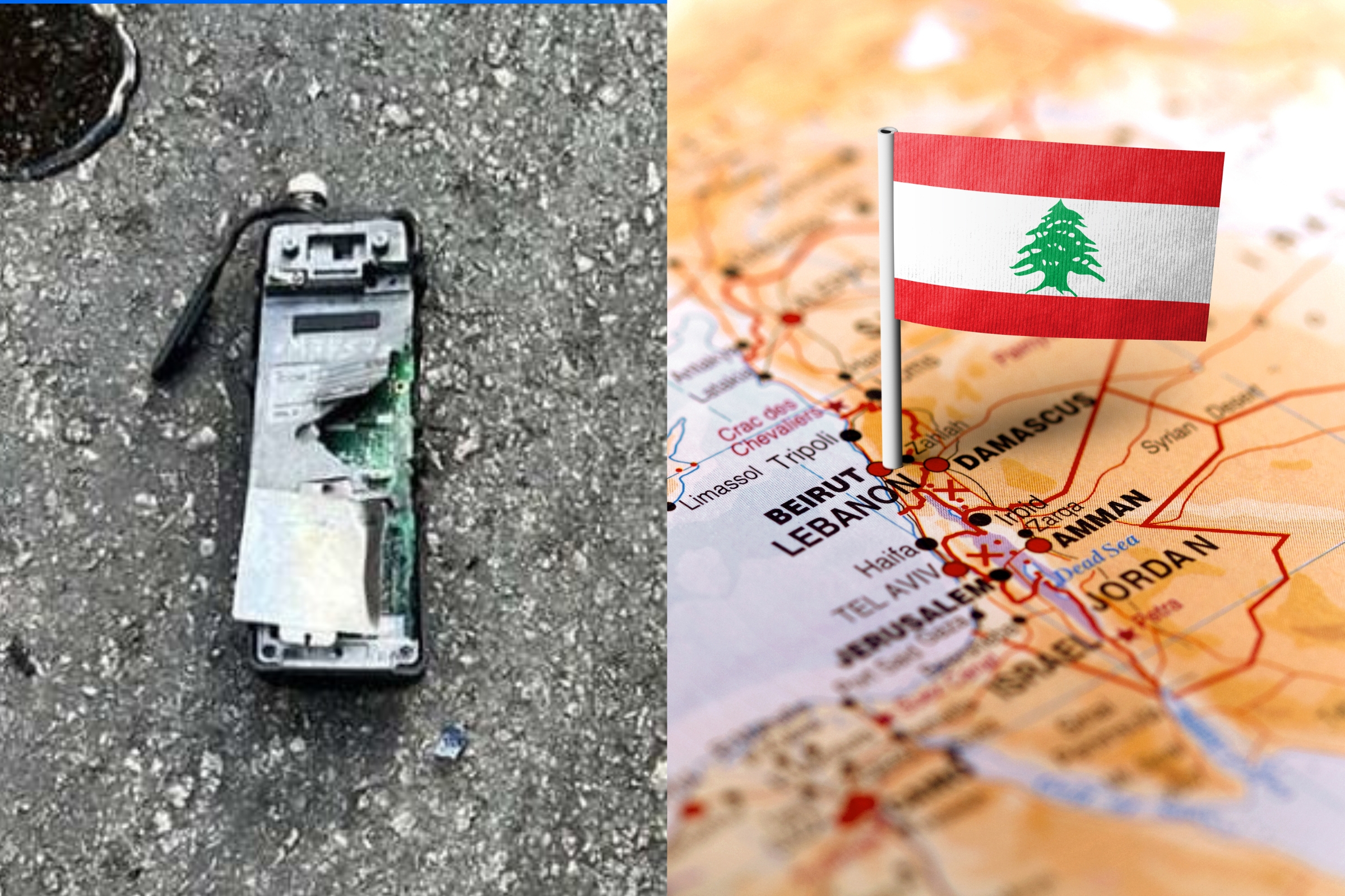 Masterstroke of genisu. A picture of the pager that blew up and a map of Lebanon